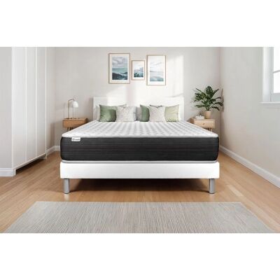 Matelas hybride blanc VITALIT 160x200cm - Ressorts ensachés & Mousse à mémoire - Publicité Matelas hybride blanc VITALIT 160x200cm - Ressorts ensachés & Mousse à mémoire - Publicité