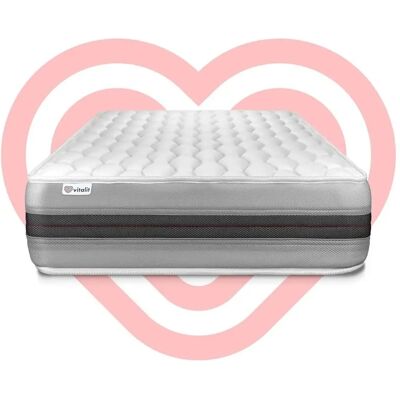 VITALIT - Matelas hybride 90x200cm - Mousse à mémoire, ressorts ensachés - Publicité VITALIT - Matelas hybride 90x200cm - Mousse à mémoire, ressorts ensachés - Publicité