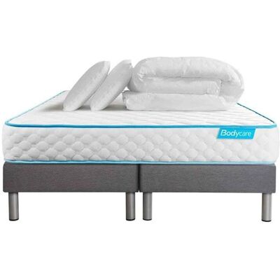 BODYCARE Pack Corps 280 200G - Ensemble Lit 160x200cm - Matelas + 2 Sommier - Gris - Ensemble Lit - Publicité BODYCARE Pack Corps 280 200G - Ensemble Lit 160x200cm - Matelas + 2 Sommier - Gris - Ensemble Lit - Publicité
