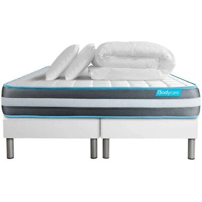 Pack Matelas Bodycare 160x200cm - Mousse à Mémoire, 3 Zones - Blanc - Publicité Pack Matelas Bodycare 160x200cm - Mousse à Mémoire, 3 Zones - Blanc - Publicité