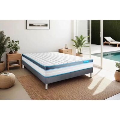 Matelas mémoire de forme Bodycare Perform 90x190 & Sommier - Gris - 1 Personne - Publicité Matelas mémoire de forme Bodycare Perform 90x190 & Sommier - Gris - 1 Personne - Publicité