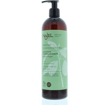 Shampoing 2en1 pour cheveux secs avec après-shampooing et savon d'Alep NAJEL - Publicité Shampoing 2en1 pour cheveux secs avec après-shampooing et savon d'Alep NAJEL - Publicité