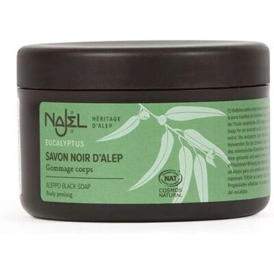 Najel Savon noir d'Eucalyptus - Gommage corps - Publicité Najel Savon noir d'Eucalyptus - Gommage corps - Publicité