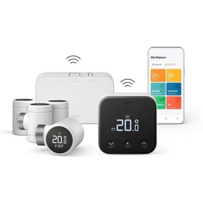 Kit de thermostat connecté Tado sans fil avec 4 têtes - Thermostat intelligent - Publicité Kit de thermostat connecté Tado sans fil avec 4 têtes - Thermostat intelligent - Publicité
