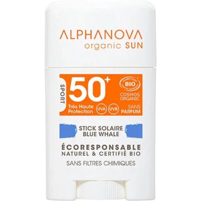 Alphanova Sun SPF50+ Stick Visage Bleu - Stick Protection Solaire - Publicité Alphanova Sun SPF50+ Stick Visage Bleu - Stick Protection Solaire - Publicité