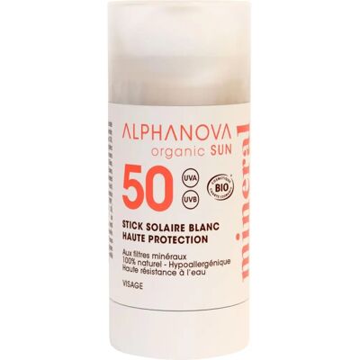 Alphanova Stick Solaire Blanc Minéral SPF 50 - Stick solaire - Publicité Alphanova Stick Solaire Blanc Minéral SPF 50 - Stick solaire - Publicité