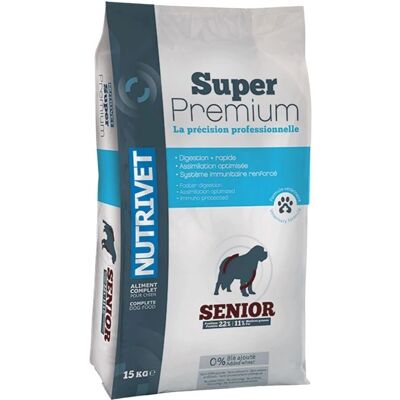 Nutrivet Super Premium Senior Hundefutter - Huhn, Ohne Weizen - 15kg Nutrivet Super Premium Senior Hundefutter - Huhn, Ohne Weizen - 15kg