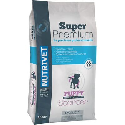 Nutrivet Super Premium Croquettes Chiot 32/20 - 15 Kg - Publicité Nutrivet Super Premium Croquettes Chiot 32/20 - 15 Kg - Publicité