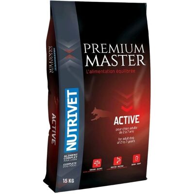 Croquettes Nutrivet Premium Master Active - Pour chiens très actifs - Publicité Croquettes Nutrivet Premium Master Active - Pour chiens très actifs - Publicité
