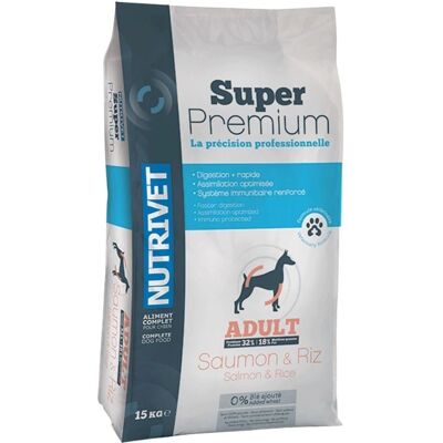 NUTRIVET Nourriture pour chiens saumon et riz - 15kg Super Premium Sans Blé - Publicité NUTRIVET Nourriture pour chiens saumon et riz - 15kg Super Premium Sans Blé - Publicité