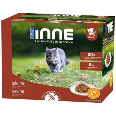 Nutrivet Inne Senior Nourriture humide au poulet - 12x85g - Publicité Nutrivet Inne Senior Nourriture humide au poulet - 12x85g - Publicité
