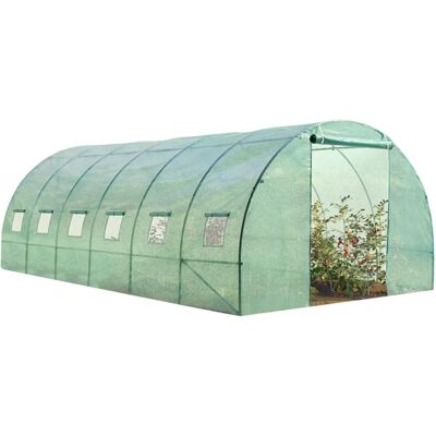 IDMARKET Garten Tunnel Gewächshaus 18m² - Robust UV-Schutz IDMARKET Garten Tunnel Gewächshaus 18m² - Robust UV-Schutz