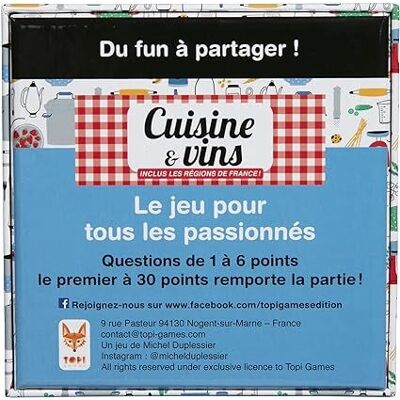Topi Games - FAM-MITP-839001 - Cuisine et Vin - Board game Topi Games - FAM-MITP-839001 - Cuisine et Vin - Board game