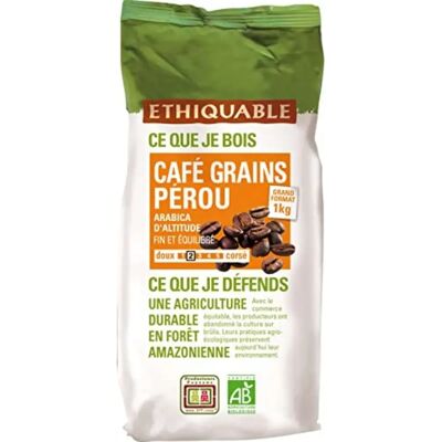 Café Ethiquable Arabica du Pérou - Bio et Commerce Équitable 1kg - Publicité Café Ethiquable Arabica du Pérou - Bio et Commerce Équitable 1kg - Publicité