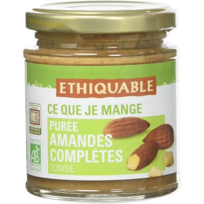 Crème d'Amande Bio Ethiquable - Amandes Entières, Toastées - 170g - Publicité Crème d'Amande Bio Ethiquable - Amandes Entières, Toastées - 170g - Publicité