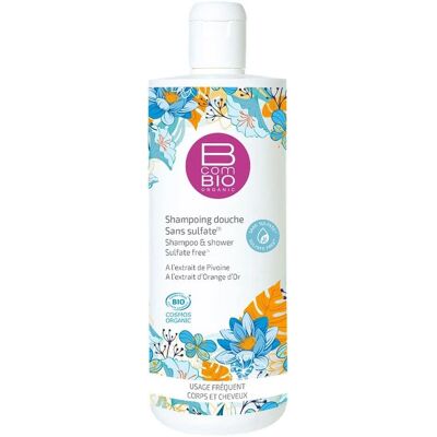 BcomBIO Gel Douche et Shampoo Sans Sulfate à la Pivoine et à l'Orange - 500ml - Publicité BcomBIO Gel Douche et Shampoo Sans Sulfate à la Pivoine et à l'Orange - 500ml - Publicité