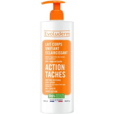 Evoluderm - Action Taches - Lait corporel - Publicité Evoluderm - Action Taches - Lait corporel - Publicité