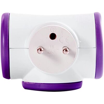 Multiprise Watt & Co Violet - 3 Prises, Pivotante 180° - Publicité Multiprise Watt & Co Violet - 3 Prises, Pivotante 180° - Publicité