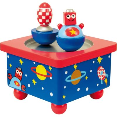 Boîte à Musique en Bois Ulysse Modèle 3894 - Robots - 10x10cm - Publicité Boîte à Musique en Bois Ulysse Modèle 3894 - Robots - 10x10cm - Publicité