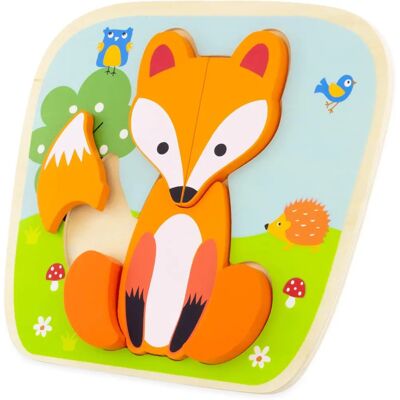 Puzzle en bois avec renard Ulysse - 6 pièces - Puzzle éducatif - Publicité Puzzle en bois avec renard Ulysse - 6 pièces - Puzzle éducatif - Publicité