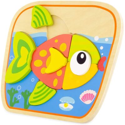 Puzzle en Bois Ulysse Poisson - 8 Pièces - Jouet Éducatif - Publicité Puzzle en Bois Ulysse Poisson - 8 Pièces - Jouet Éducatif - Publicité