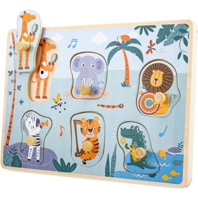 Puzzle Musical Jungle en Bois ULYSSE - Dès 12 Mois - Publicité Puzzle Musical Jungle en Bois ULYSSE - Dès 12 Mois - Publicité