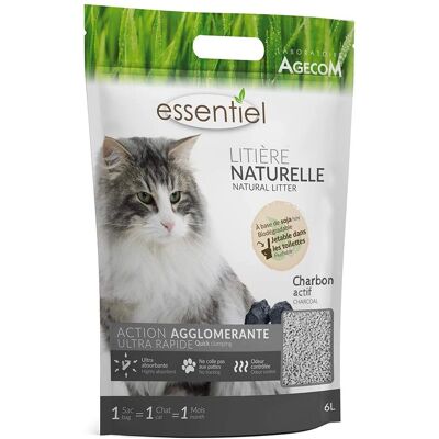 Naturalne żwirek dla kota Essentiel z węglem aktywnym 6L Naturalne żwirek dla kota Essentiel z węglem aktywnym 6L