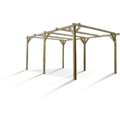Carport Forest Style - Pin traité - 15,4m² - Publicité Carport Forest Style - Pin traité - 15,4m² - Publicité