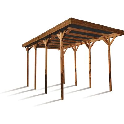 Carport Forest Style - 32,3 m², Pin traité, Toit en polycarbonate - Publicité Carport Forest Style - 32,3 m², Pin traité, Toit en polycarbonate - Publicité