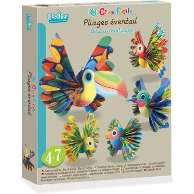 DJECO CreaLign - Kit met exotische vogel vouwfans - Papierkunst DJECO CreaLign - Kit met exotische vogel vouwfans - Papierkunst
