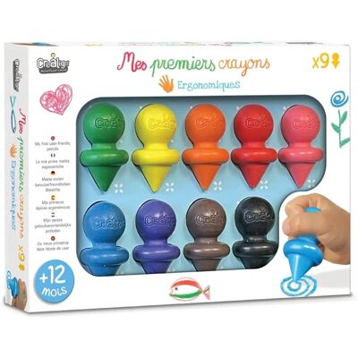 Crealign Model - 9 Waskrijtjes voor Kinderen Crealign Model - 9 Waskrijtjes voor Kinderen