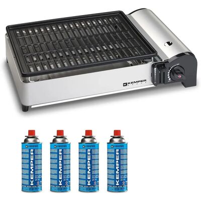 Kemper Barbecue à gaz portable - 1900W, 4 cartouches - Publicité Kemper Barbecue à gaz portable - 1900W, 4 cartouches - Publicité