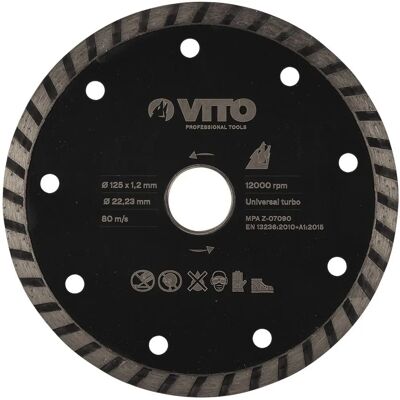 VITO Disque Diamant - Pierre Marbre Granit Turbo 125mm RPM - Publicité VITO Disque Diamant - Pierre Marbre Granit Turbo 125mm RPM - Publicité