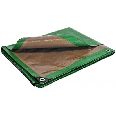 Tecplast Tarp imperméable vert marron 2x3m protection UV - Publicité Tecplast Tarp imperméable vert marron 2x3m protection UV - Publicité