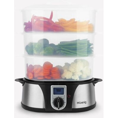 H.Koenig VAP12 - Nero, Acciaio inox - Cuocitore a vapore H.Koenig VAP12 - Nero, Acciaio inox - Cuocitore a vapore