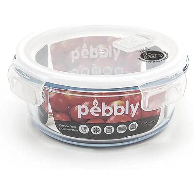 Pebbly Borosilikatglas Matvaruförvaring - 950ml - Luktät, Ugnssäker, Mikrovågssäker Pebbly Borosilikatglas Matvaruförvaring - 950ml - Luktät, Ugnssäker, Mikrovågssäker