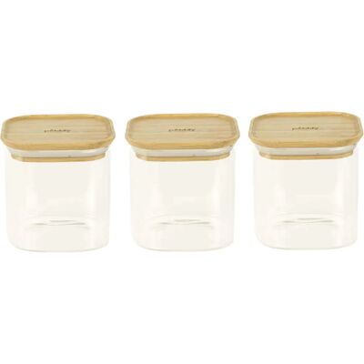 Pebbly 3-pack fyrkantiga glasförvaringslådor - 800 ml - Transparent Pebbly 3-pack fyrkantiga glasförvaringslådor - 800 ml - Transparent