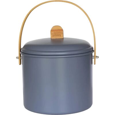 Pebbly Slate Kompostkärl - 7L Stål & Bambu Pebbly Slate Kompostkärl - 7L Stål & Bambu