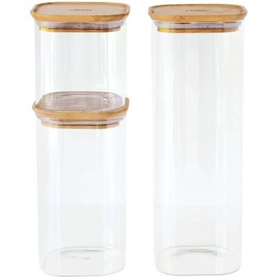 Pebbly Set of 3 Glass Food Containers - High Temp Resistant Pebbly Set of 3 Glass Food Containers - High Temp Resistant