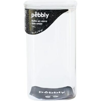 Pebbly Vierkante Glazen Voedselopslagpot met Glazen Deksel - Voedselcontainer Pebbly Vierkante Glazen Voedselopslagpot met Glazen Deksel - Voedselcontainer