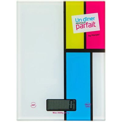 Harper Ud001 - Bleu, Rouge, Blanc, Jaune - Balance de Cuisine - Publicité Harper Ud001 - Bleu, Rouge, Blanc, Jaune - Balance de Cuisine - Publicité