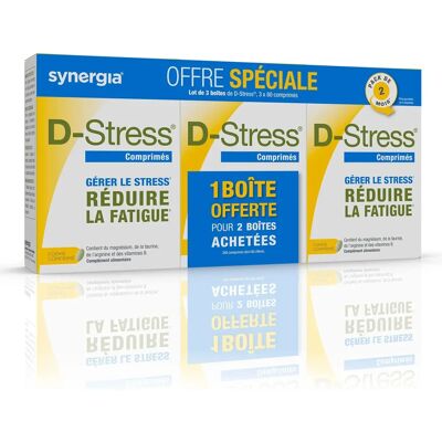 Synergia D-Stress Magnesium, Taurin, B-Vitamine - Stressunterstützung - 3x80 Tabletten Synergia D-Stress Magnesium, Taurin, B-Vitamine - Stressunterstützung - 3x80 Tabletten
