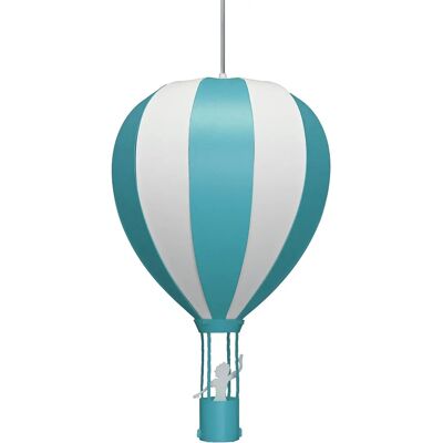 ROSEMONDE ET MICHEL COUDERT Montgolfiere - Suspension turquoise et blanc - Publicité ROSEMONDE ET MICHEL COUDERT Montgolfiere - Suspension turquoise et blanc - Publicité