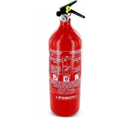 Extincteur Lifebox EXT02 - 2kg Poudre ABC avec Manomètre - Publicité Extincteur Lifebox EXT02 - 2kg Poudre ABC avec Manomètre - Publicité