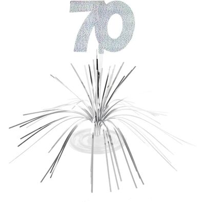 JADEO Silver 70th Birthday Centerpiece - Centerpiece JADEO Silver 70th Birthday Centerpiece - Centerpiece
