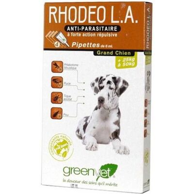 GREENVET Rhodeo L.A Grand Chien Pipettes - Publicité GREENVET Rhodeo L.A Grand Chien Pipettes - Publicité
