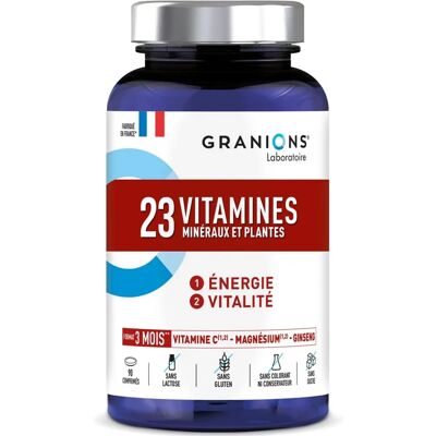 Laboratoire des Granions Modèle - Supplément Énergie Vitalité - 23 Vitamines - Publicité Laboratoire des Granions Modèle - Supplément Énergie Vitalité - 23 Vitamines - Publicité