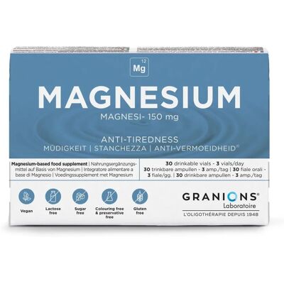 Granions Magnesium 150mg - 30 Ampullen - Nahrungsergänzung Granions Magnesium 150mg - 30 Ampullen - Nahrungsergänzung