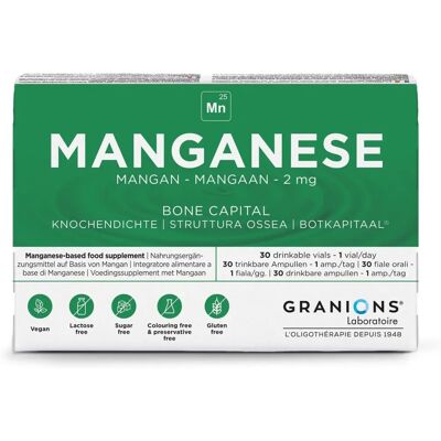 Granions Manganese - 30 Ampullen - Unterstützt Knochen & Zellgesundheit Granions Manganese - 30 Ampullen - Unterstützt Knochen & Zellgesundheit