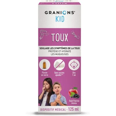 Granions Kid Toux Sirop Naturel Pomme Aronia - Soulagement de la Toux - Publicité Granions Kid Toux Sirop Naturel Pomme Aronia - Soulagement de la Toux - Publicité